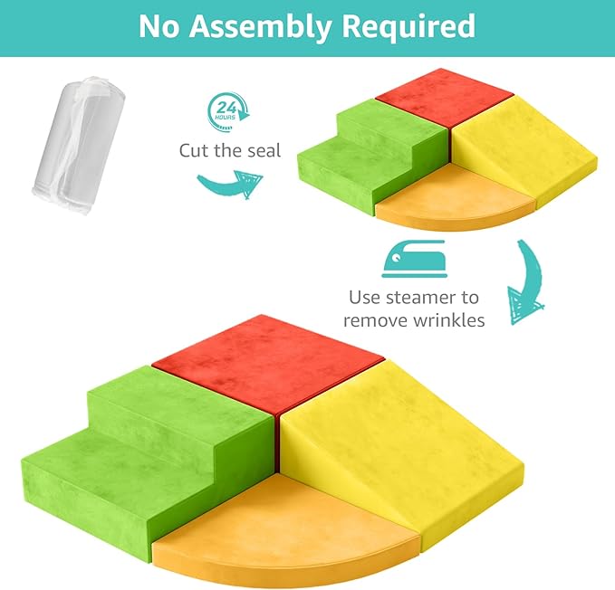 YENING Foam Climbing Blocks for Toddlers 1-3 Baby Climbing Toys for 1 Year Old Soft Play Set for Babies 6-12 Months Indoor 4 Piece
