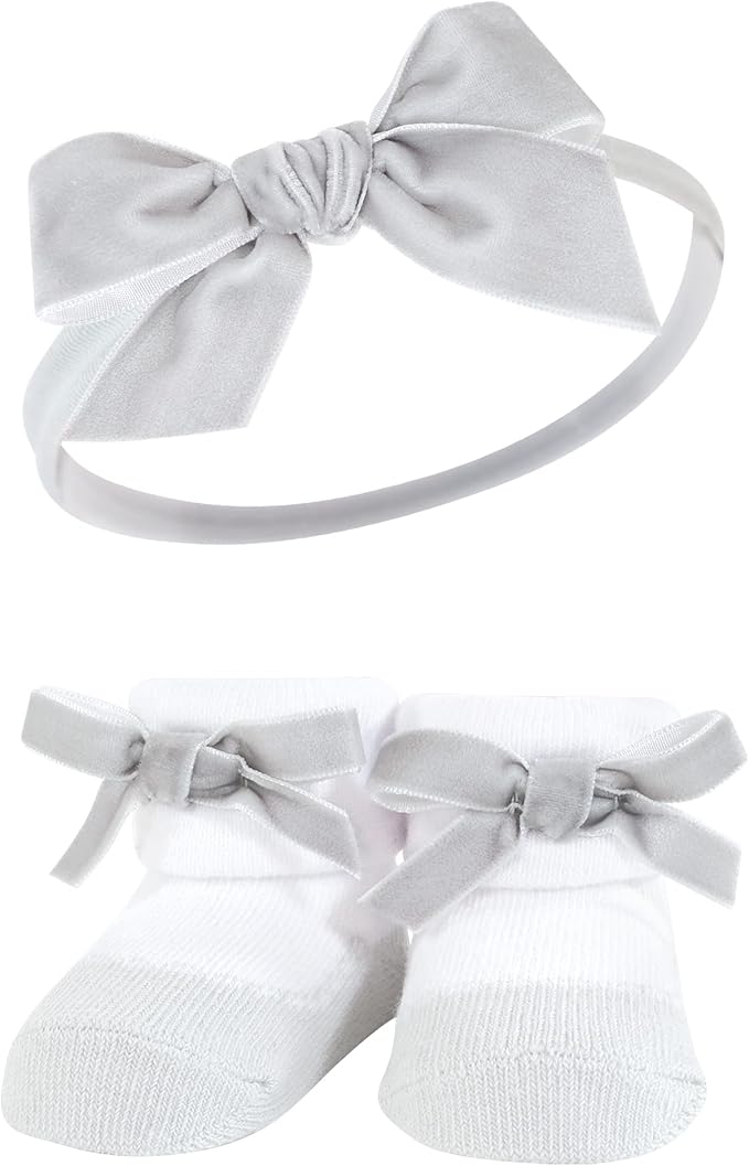 Hudson Baby Girl's Headband and Socks Giftset