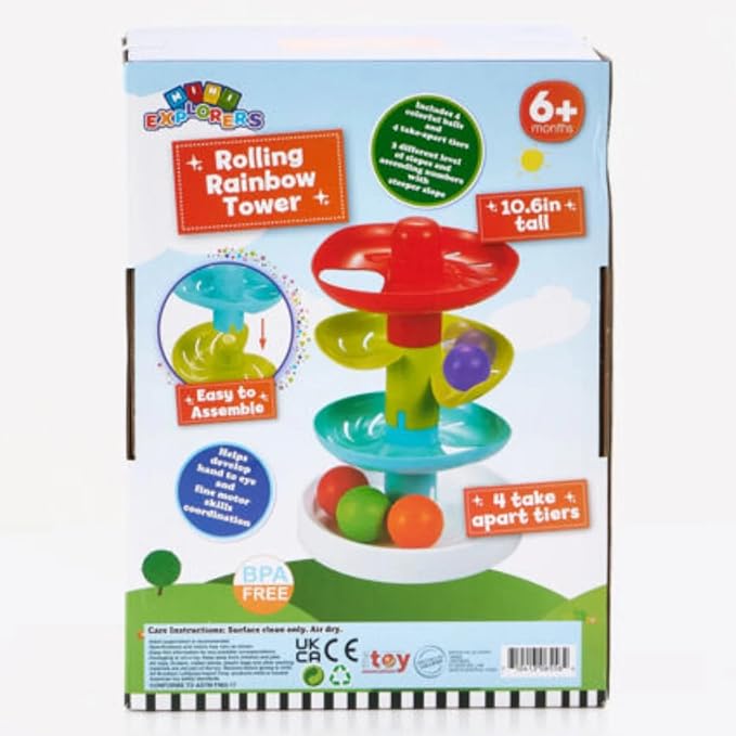 Mini Explorers Rolling Rainbow Tower 6 Months Plus