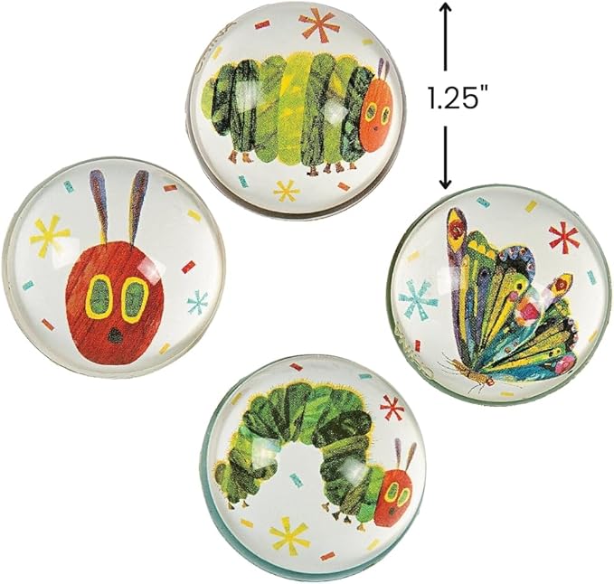 Fun Express Eric Carle’s The Very Hungry Caterpillar Bouncy Ball Assortment - Toys - Bouncing Balls - Birthday - 12 Pieces