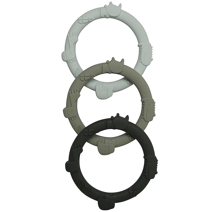 Loulou Lollipop Wild Teething Ring Set (Sage Green)