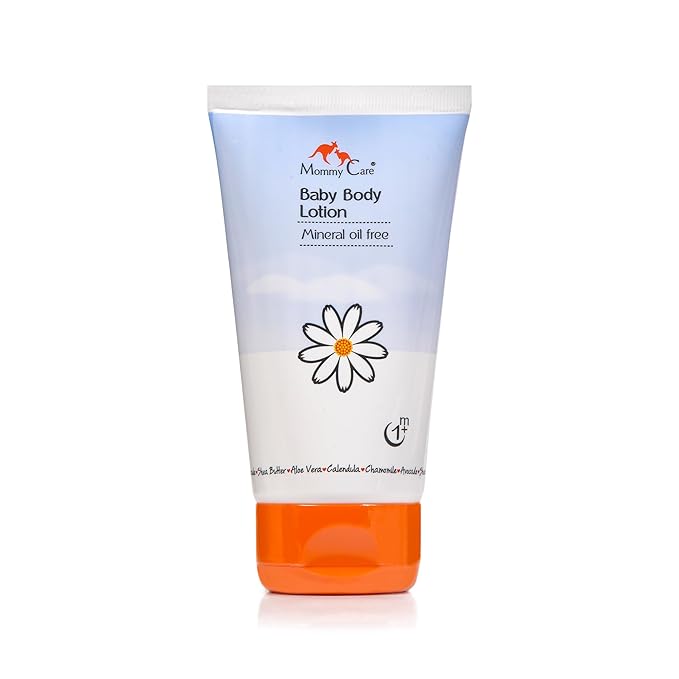 Mommy Care Organic Baby Body Lotion Organic Skin Cream for Babies Natural Moisturizing and Soothing Formula Great for Normal, Dry and Sensitive Skin with Calendula, Aloe Vera 120 ml/ 4.06 oz