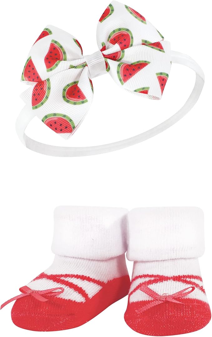 Hudson Baby Girl's Headband and Socks Giftset