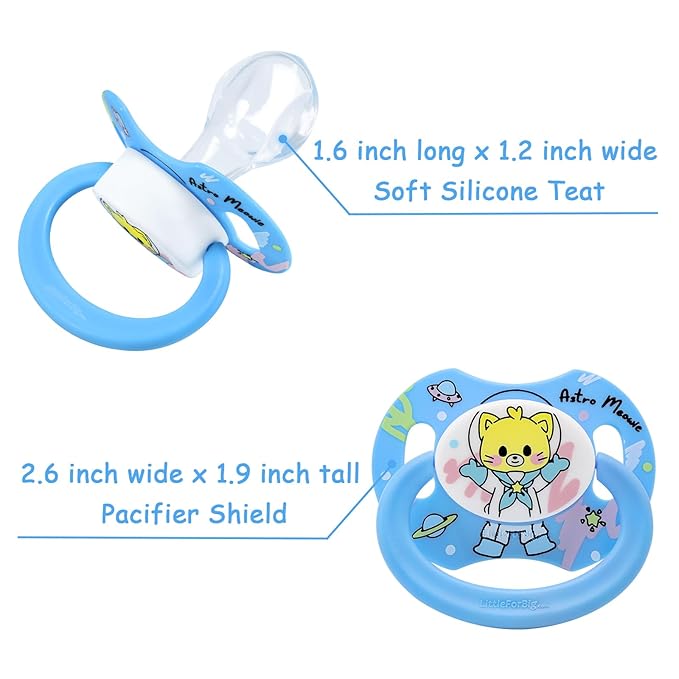 LittleForBig Bigshield Generation-II Adult Sized Pacifiers Printed 3 Paci Pack - Astro Babies Pattern