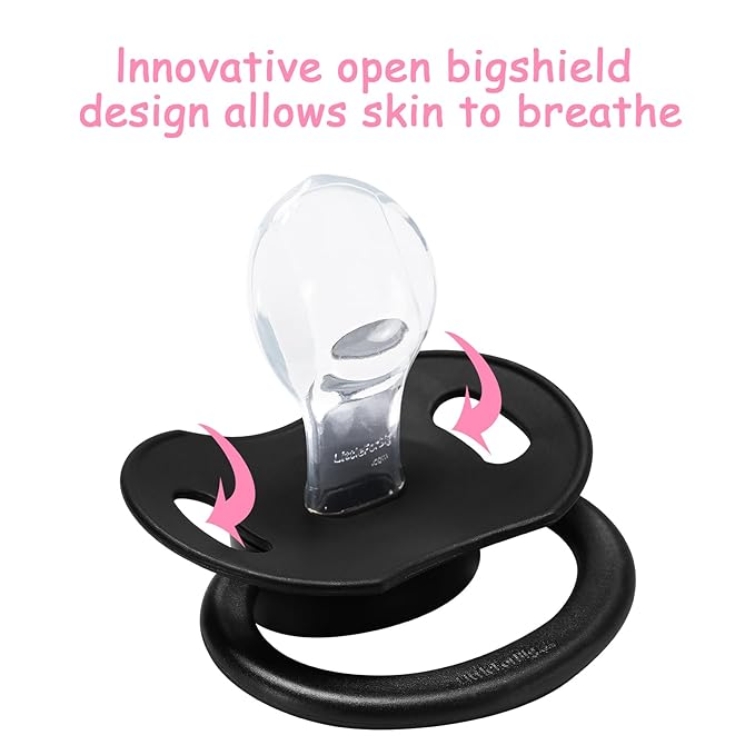 LittleForBig Bigshield Generation-II Adult Sized Printed Pacifier Princess Crown Pattern Black