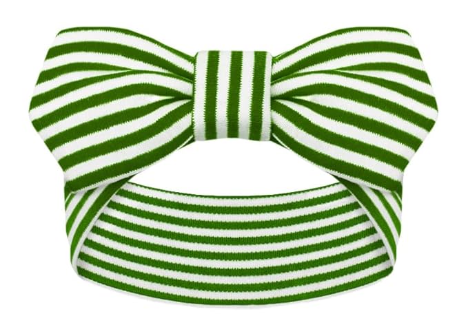 Creative Knitwear North Dakota Fighting Hawks Infant Girls Kelly/White Striped Hair Knot Headband Embroidered Logo - Size Newborn - 4T