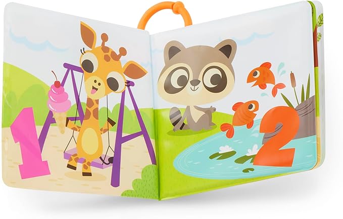 B. toys – Bath Book & Boat – Color Changing Bath Squirter & Pull – String Boat – Colors & Numbers – Convenient Travel Clip – 10+ Months – Tub Time Book + Pull & Go Rider