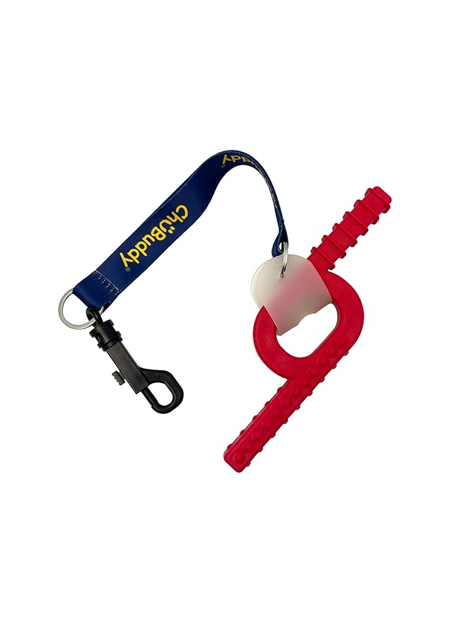 Chubuddy Navy Sublimated Chewy Holders Set of (2) – Durable, Safe, and Washable Chew Toy Tethers for Sensory Kids, Autism, ADHD, and Oral Motor Needs