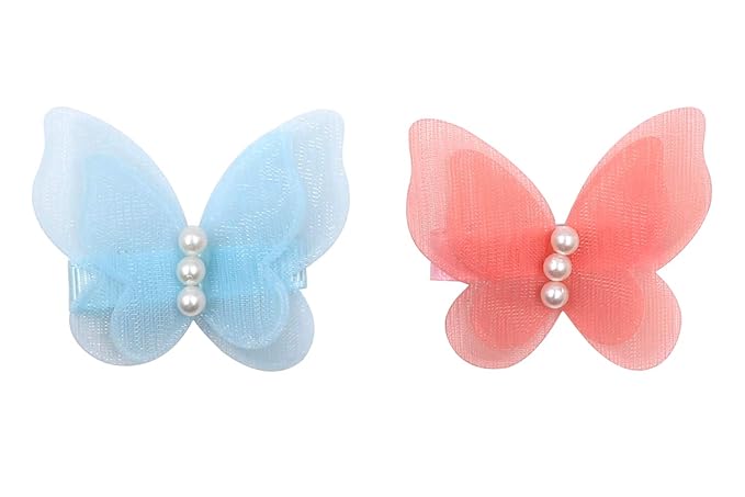 Zapire 8 packs Baby Girl Hair Clips Chiffon Non-slip Butterfly Clips Barrettes for Little Girl Baby Kid Children Hair Accessories (8 packs)