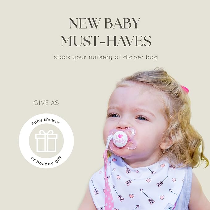 Dodo Babies Pacifier Clip & Case Set - Universal Holder Loop & Pacifier Holder - Secure Binkie Clip for Bibs & Car Seat - Durable Water-Resistant Straps for Baby Essentials - 5-Piece Set, Pink & Gray