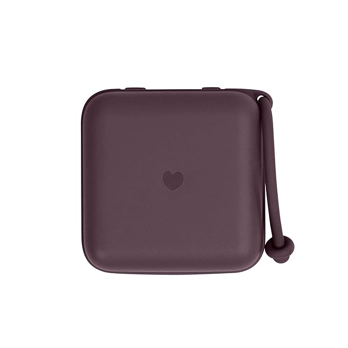 BIBS Pacifier Box with Strap. Pacifier Holder and Steriliser case. 100% BPA Free Food-Grade Material - Plum