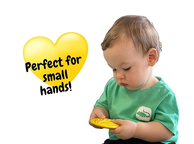 Mexican Baby Teether, Silicone Teething Toy for Teeth Relief, Soothing Grip for 6+ Months, BPA-Free (Yellow Concha)