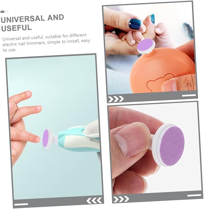 Baby Electric Nail File Replacement Pads 24 Pcs Nail Grinding Heads for Infant Toddler Electric Trimmer Sandpaper Pads Safe Gentle Use