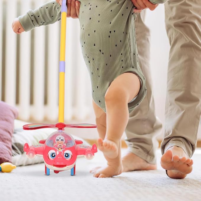 Abaodam Push Walker with Whistle Lightweight Activity Center for Montessori Inspired Grocery Cart for Boys Easy Control for Early Walking