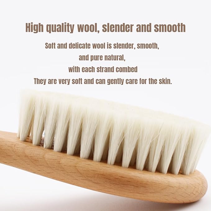 Personalized Baby Gift Newborn Hair Brush and Comb, Customized Engraved Baby Keepsake,Personalized Girls Brush and Comb Set, Wood Bristle Toddler Comb, Cradle Cap Brush(Pink)