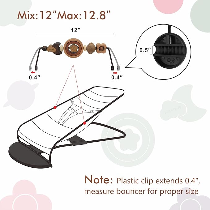 iGRATENS Baby Bjorn Bouncer Toy Bar - Toy Bar for Baby Bouncer Soft & Bliss, Easy to Attach and Remove, 360°Rotating Natural Wooden Toys, Exciting Design for Curious Babies, Circular Natural Wood