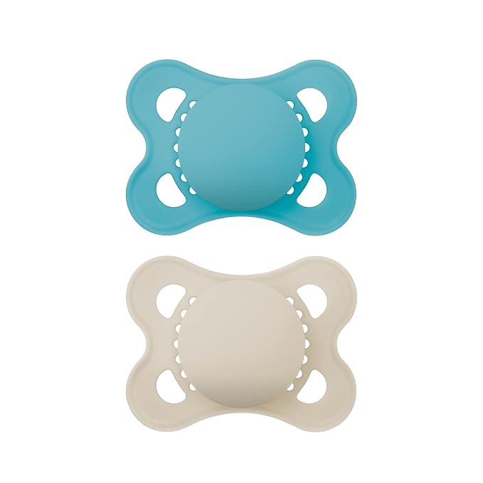 MAM Original Matte Baby Pacifiers 0-6 Months, Binky for Newborn Babies, BPA-Free Skin Soft Silicone Nipple, Easy to Clean, Developed with Medical Experts, 2 Count, With Sterilizer Case, Made in Europe