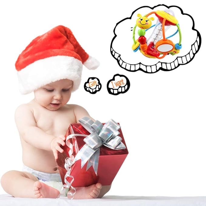 Yiosion Baby Toys 0-6-12 Months, Baby Rattle Toys Activity Ball Infant Toys 6 Month Old Baby Toys 3-6 Months, Shaker Grab Spin Travel Toys Easter Christmas Basket Stuffers Gifts