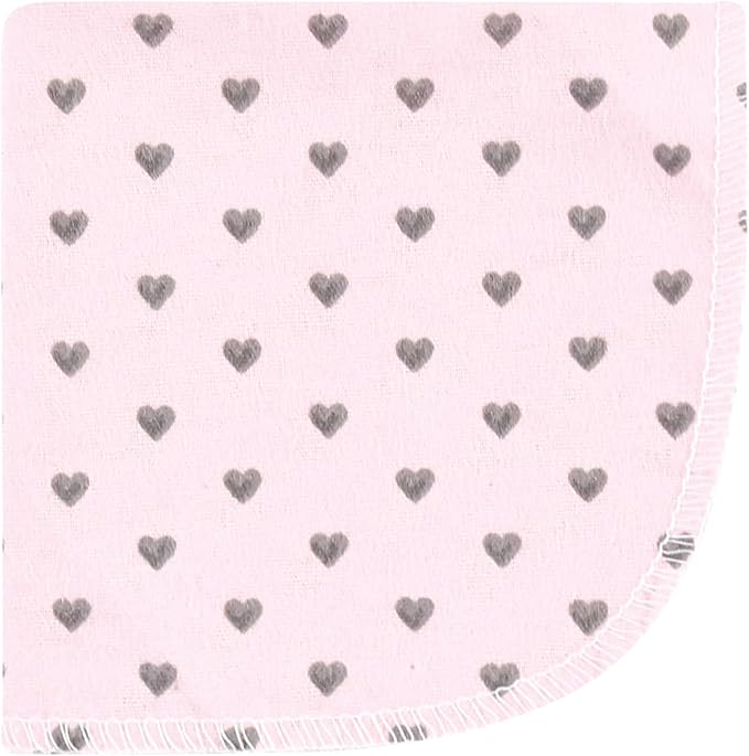 Hudson Baby Unisex Baby Flannel Washcloths, Farm Friends Pink 12Pk, One Size