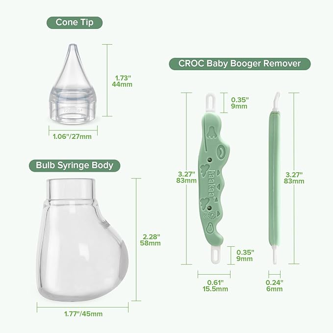 Haakaa Nasal Care Essentials Combo, Nasal Aspirator for Baby with Baby Nose Picker, Gentle Infant Ear & Nose Care Set with Case for Home or Travel