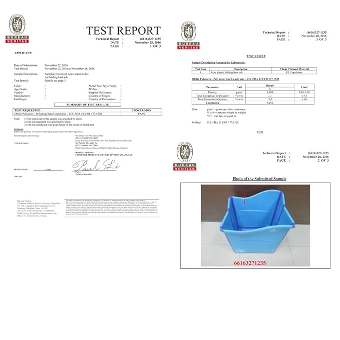 W WEYLAN TEC Foldable Bathtub Toddler Kid Children Bath Tub Blue
