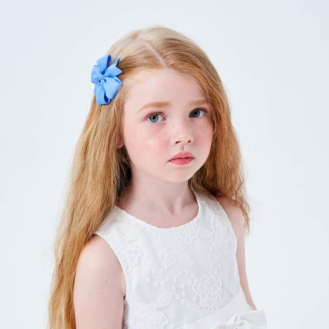 40PCS 3 Inch Hair Bows for Girls Grosgrain Ribbon Toddler Hair Accessories with Alligator Clip Bow for Toddler Girls Baby Kids Teens In Pairs
