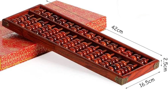 Counting Abacus Redwood Abacus Art Collection Abacus Accounting and Students Mental Abacus Desktop Decoration (Color : Brown, Size : 42 * 16.5 * 2.5cm)