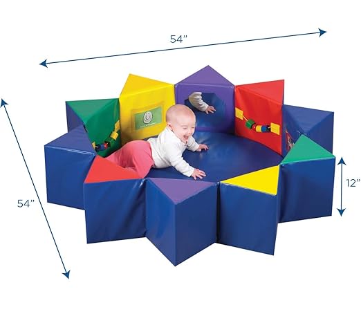 Children's Factory Multi-Activity Pentagon Set, CF332-392, Baby & Toddler Foam Floor Play Yard, Infant Sensory Mat for Playroom, Daycare or Preschool