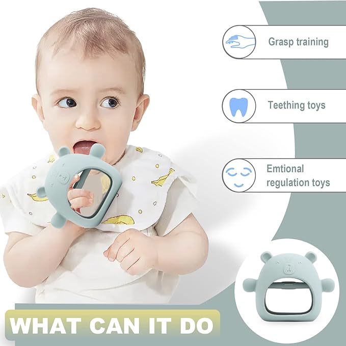GZO Teething Toys for Babies Soothe Teething Pain and Itching Gums, Food Grade Silicone Teethers for Babies 0-6 Months/6-12 Months, BPA Free.