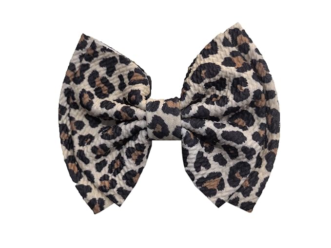 Glitter Leopard Hair Bow Clips for Girls Women Animal Print Hair Accessories with Non-Slip Clips, Bow hairpin Hair Accessories.(FJ119-Leopard 03)