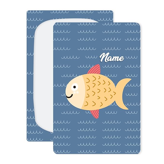 Personalized Baby Name Car Seat Cover for Boys Girls, Custom Nursing Covers for Breastfeeding, Infant Stroller Canopy, Baby Carseat Cover for Newborn, Multiuse Car Seat Canopies, Cartoon Fish