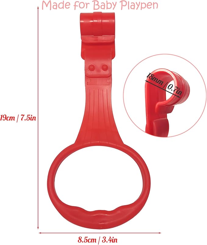 Baby Pull Up Rings 6 Pack Walk Assistant, Pull Up Ring for Baby Playpen Handle Grip for Toddlers -- Value Pack