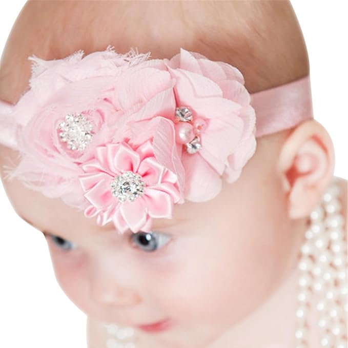 Baby Girl Headbands with Bows.(FD88) (White,Gray,Pink)