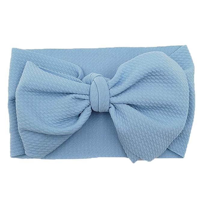 KIDOCHEESE Big Bows Hairbands, Soft Polyester & Nylon Hairband with Large Bows for Baby Girls Newborn Infant Toddlers Kids, 10 Colors in 1 Package