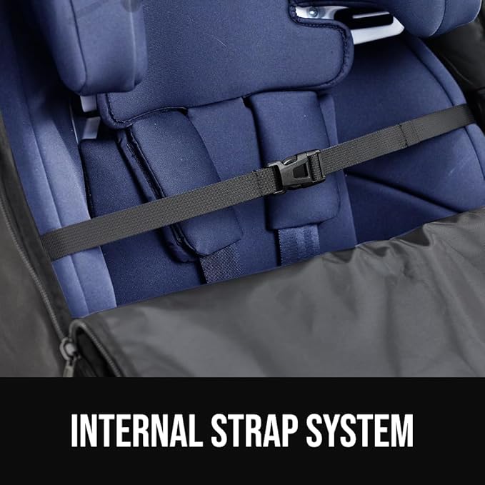 GORILLA GRIP Tear and Water Resistant Padded Car Seat Travel Bag for Airplane and Airport, Universal Fit Baby Carseat Bags, Holds Up to 50lbs, Handle & Shoulder Straps, Air Gate Check Carrier, Yellow