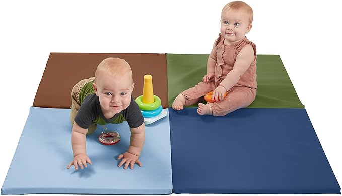 ECR4Kids SoftZone Quad Fold-N-Go Activity Mat, Folding Playmat, Contemporary