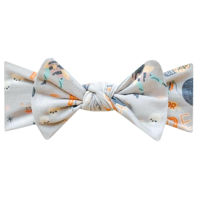 Copper Pearl Baby Stretchy Soft Knit Headband Bow 'Nightmare Before Christmas'