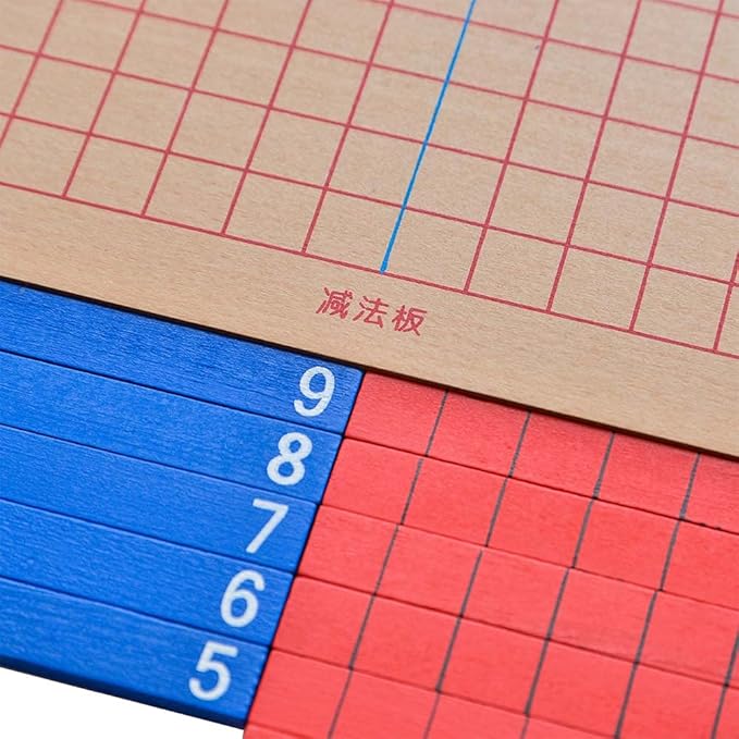 Kghios Montessori Addition and Subtraction Board Montessori Math Toys Material for Toddlers Childhood Kids,Addition & Subtraction Strip Board