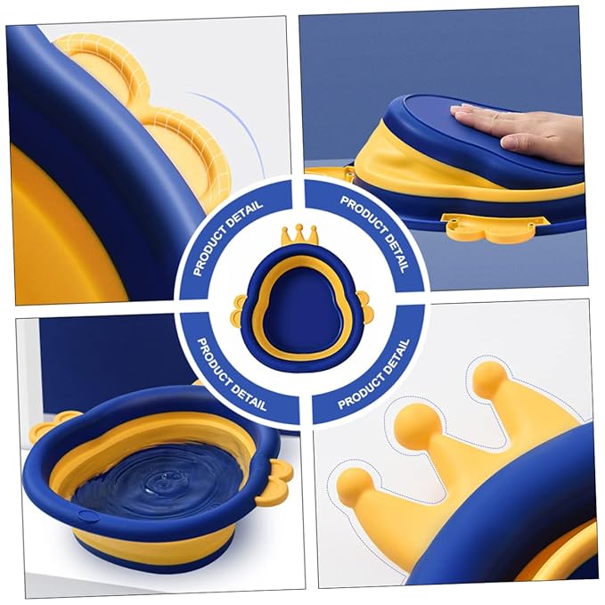 VANZACK Collapsible Baby Face Basin for Kids Cute Cartoon Design Portable PP Washbasin for Bath Time and Infants