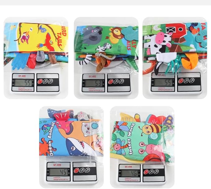 Baby Cloth Book Toys with Tails, Stroller Soft Toys for Infant Baby 0-18 Months (Flying Animals)