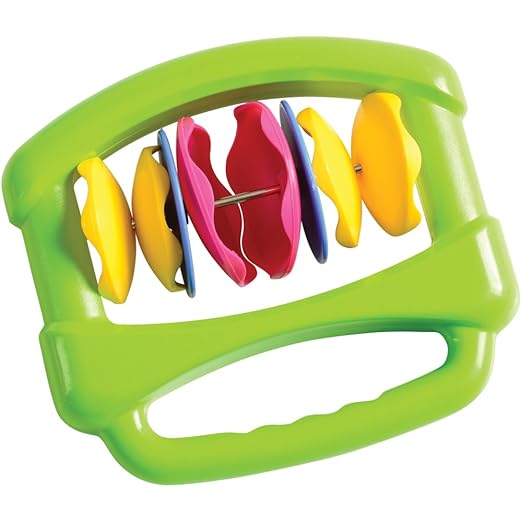 Constructive Playthings Rhythm Band Baby Musical Toys, Plastic, Handles for Easy Grip, Daycare Essentials, Early Learning, Set of 4 Unique Instruments, 6 Months & Up