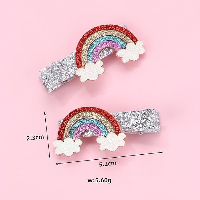 Baby Rainbow Cloud Headband Girls Hair Clips Pin Cloud Hair Band Rainbow Headwear BBG17 (Hair Clips-C)