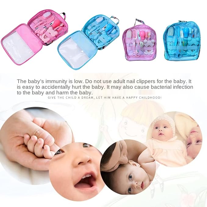 Baby Healthcare and Grooming Kit Baby Nasal Aspirator Nail Clipper Hairbrush Set Newborn Daily Cleaning Care Kit 13 PCS/Set, A, Nursery Care Health and Grooming kit