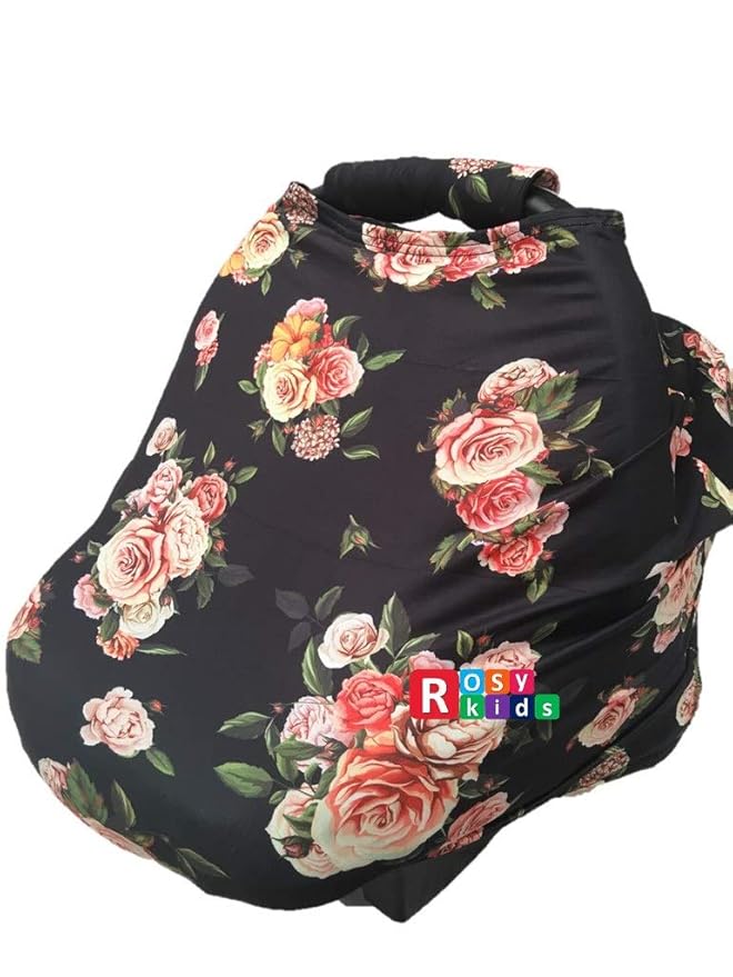 9pc Baby Boy Baby Girl Ultimate Set of Infant Car Seat Cover Canopy Headrest Blanket Hat Nursing Scarf, 30JY03