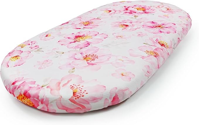 Ultra-Soft 2-Pack Stretchy Bassinet Sheets - Universal Fit for Halo Bassinest, Graco, Chicco & Most Bassinets (Rectangle/Oval/Hourglass) | Safe Snug Fit for Girls & Boys, Unisex Cradle Mattress Covers