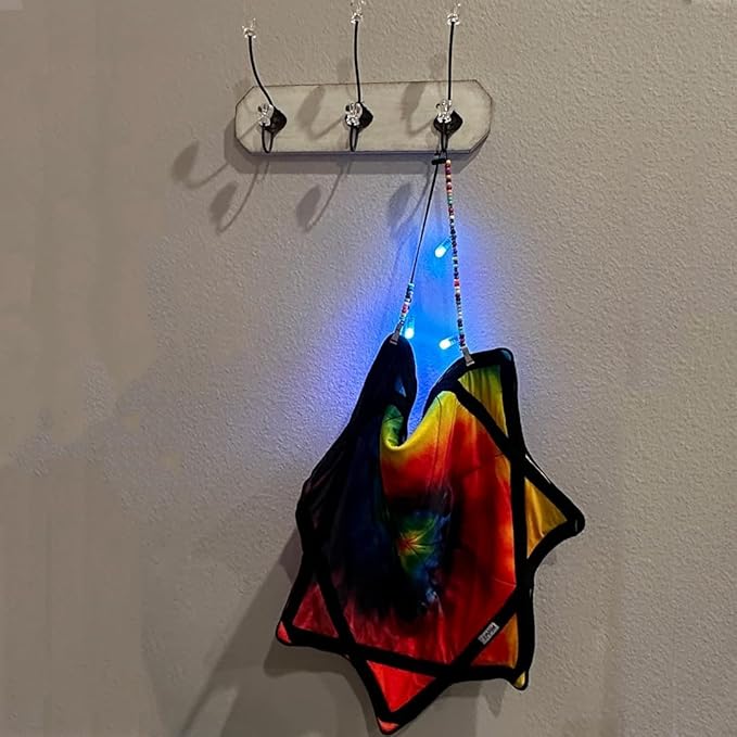 Mougee Flow Star Clip - Carry Your Flow Star Around in Style - Adjustable Length, Heavy Duty Clips, LED Light (Rainbow)