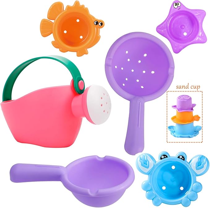 6Pcs Toddler Bath Toys for Kids Ages 1-3 Bath Toys for Babies12-18 Months Water Can Bathtub Toys for Kids Pool Toys Water Table Toys for 1 2 3 4 5 6 Years Old Girls Boys Gift