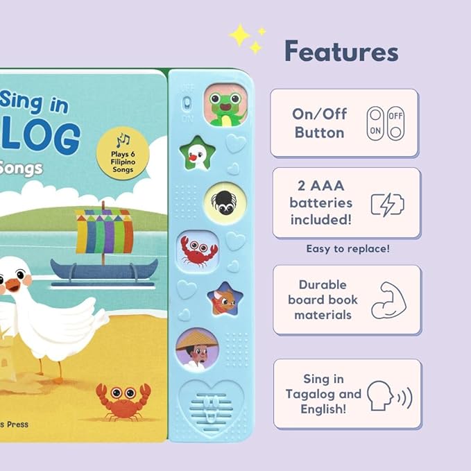 I Love to Sing in Tagalog: Animal Songs, Press and Play Interactive Songbook, Tagalog Books for Toddlers, Baby Books, Tagalog for Children