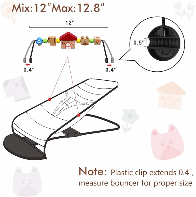 iGRATENS Baby Bjorn Bouncer Toy Bar, Toy for Baby Bouncer Soft & Bliss, Easy to Attach and Remove, Child-Friendly Materials, Exciting Design for Curious Babies, Pet Paradise