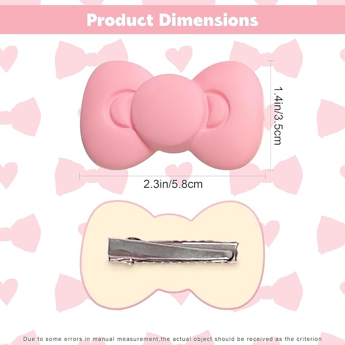 1Set of 2 Pink Bows Hair Clips for Girls,Bow Hair Barrettes for Women, Fashion Bow Hairpin Alligator Clips, Bows Hair Clips for Girls and Women Clips and Barrettes